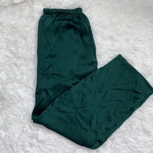 Vintage silk sleep lounge pajama pants vtg green